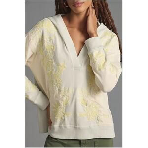 Daily Practice by Anthropologie Women's Oversized V-Neck Hoodie Gray Size Medium